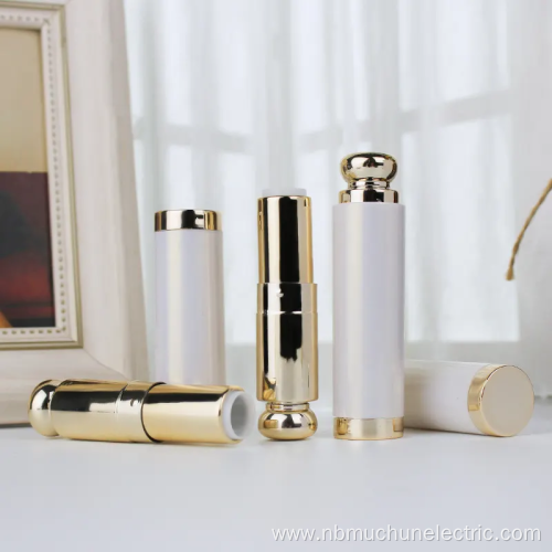 Empty white gold high quality plastic lipstick tube